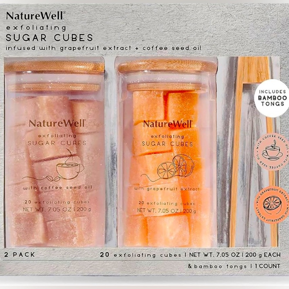 NatureWell Exfoliating Sugar Cubes, Grapefruit and Coffee, 20 Cubes (2 Pack)